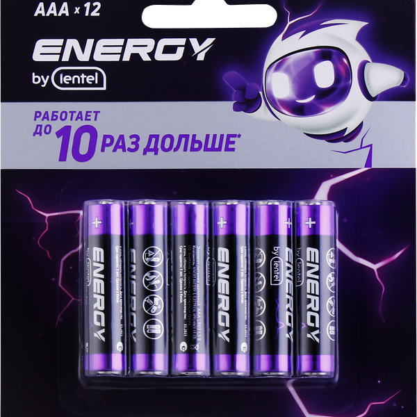 Элемент питания ENERGY BY LENTEL Alkaline battery, Арт. AAA LR03-12B