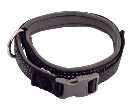 Каскад ошейник нейлоновый Премиум светоотражающий с неопреновой подкладкой 3х58-75см, черный