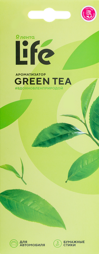 Ароматизатор автомобильный ЛЕНТА Life Green Tea, подвесной, Арт. 10358