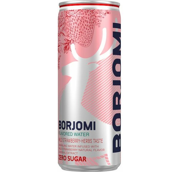 Напиток газированный Borjomi Flavored Water Земляника и артемизия без сахара ж/б