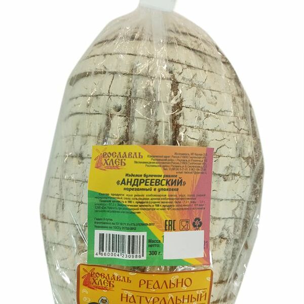 Хлеб Рославль Хлеб Андреевский ржаное нарезка 300г