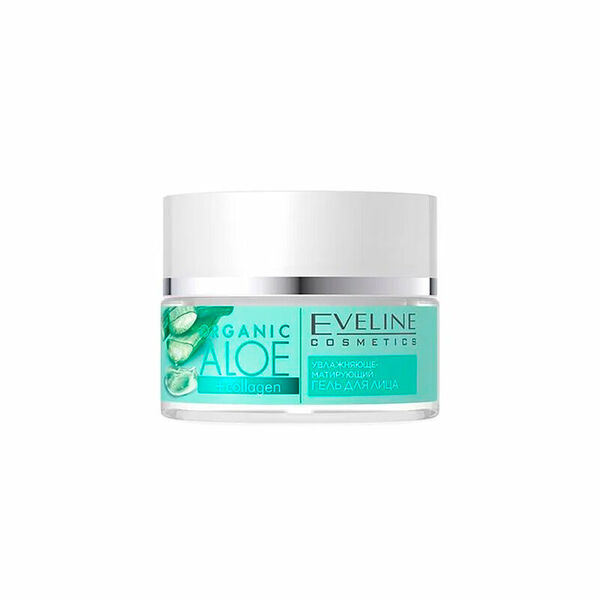 Гель для лица матирующий Eveline Cosmetics Organic Aloe+Collagen, 50 мл