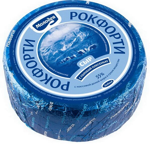 Сыр п/тв с голубой плесенью Рокфорти жир 55% вес