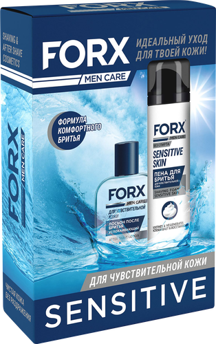 

Набор подарочный FORX Sensitive, Пена для бритья 200 мл + Бальзам для лица Успокаивающий 100 мл дизайн в ассортименте