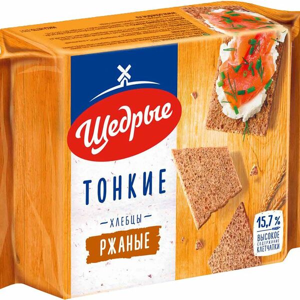 Хлебцы Щедрые ржаные тонкие, 170г