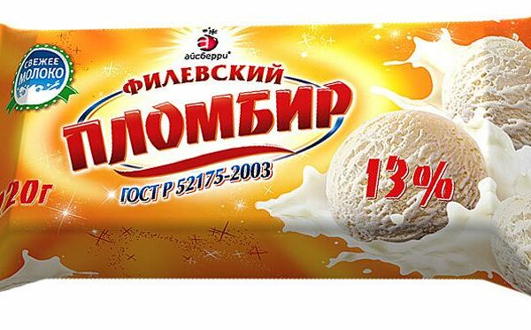 Мороженое пломбир Айсберри Филевский ванильное