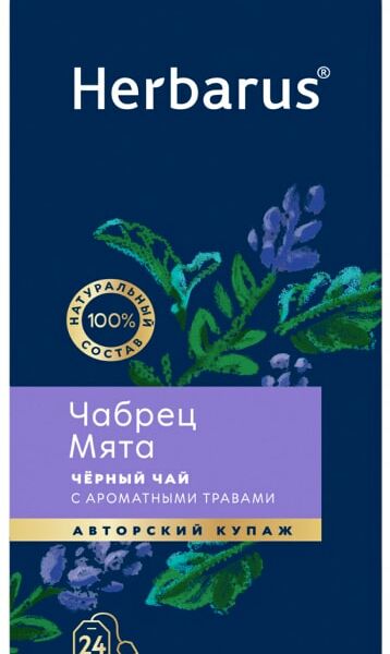 Чай черный Herbarus Чабрец-Мята 24*2г
