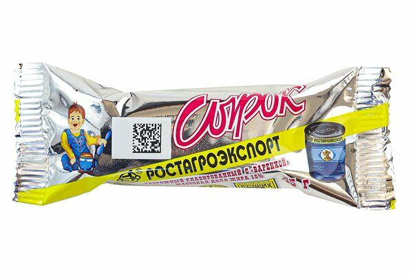 Сырок творожный глазированный Ростагроэкспорт с варёной сгущёнкой 15%