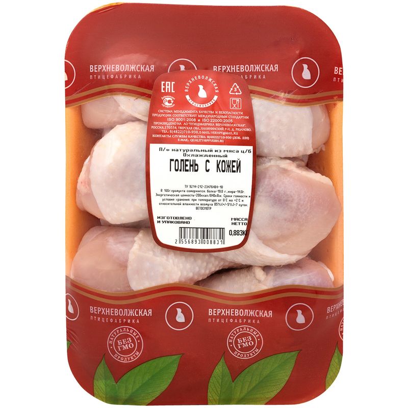 

Голень цыплят Верхневолжская птицефабрика с кожей охлажденная вес