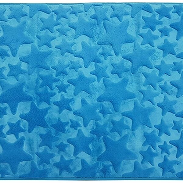 Коврик для ванной комнаты Dasch Fresh Звезды 50x80 см ворсовый голубой
