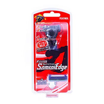 Станок для бритья Feather Самурай Мужской, с тройным лезвием + 1 кассета Япония