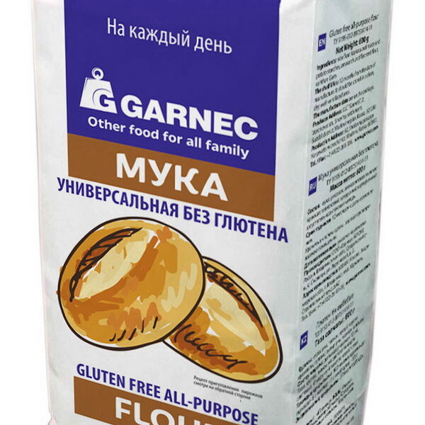 Мука Универсальная смесь для пригот. хлеба без глютена 600г ТМ Гарнец