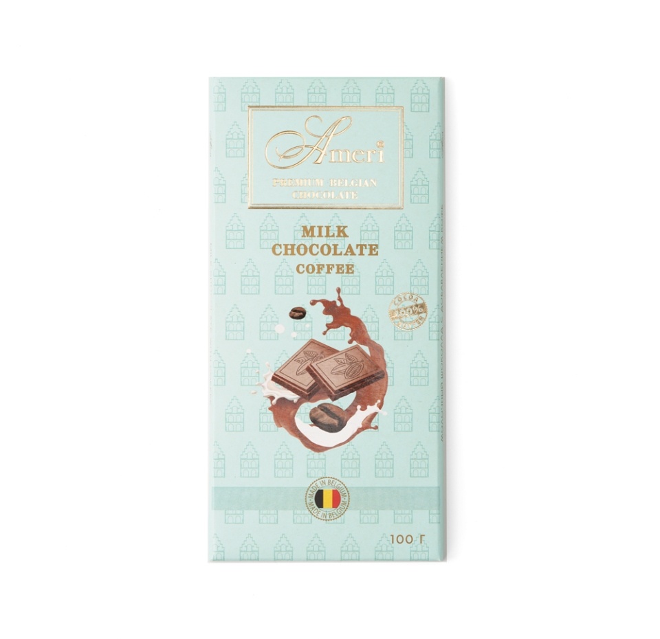 

Шоколад молочный Ameri с добавлением кофе плитка 100 г, Бельгия