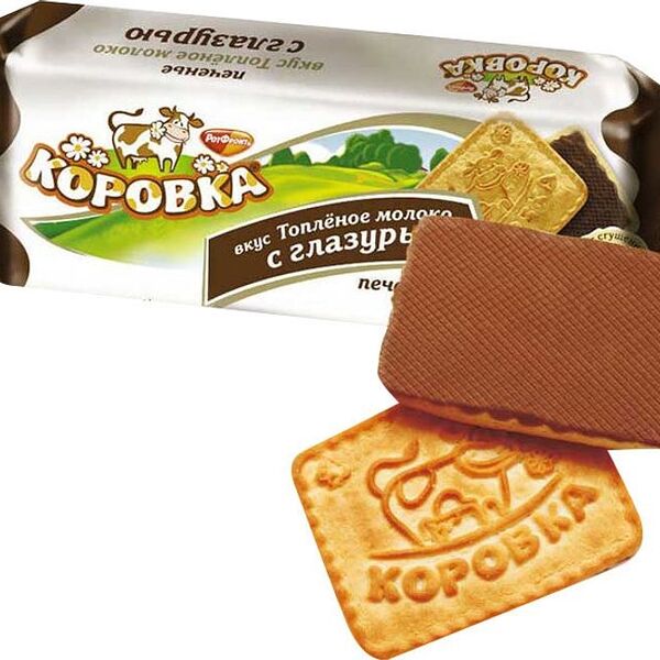 Печенье Коровка Топлёное молоко с глазурью 115 г