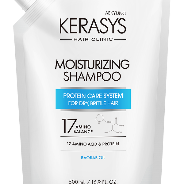 KERASYS Шампунь для волос Shampoo Moisture Clinic увлажняющий, 500 мл запасной блок
