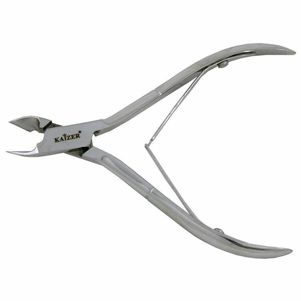 Маникюрные кусачки двухпружинные Kaizer ручная алмазная заточка, серебро