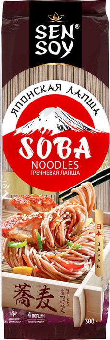

Макаронные изделия Лапша гречневая Soba Sen Soy Premium 300 г