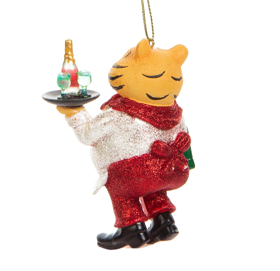 

Игрушка для елки Коллекция Традиции Holiday Classics, Тигр-официант 6х4,5х10 см, Китай