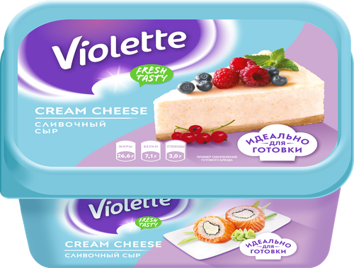 

Сыр творожный Violette Cream Cheese сливочный 70% 400 г