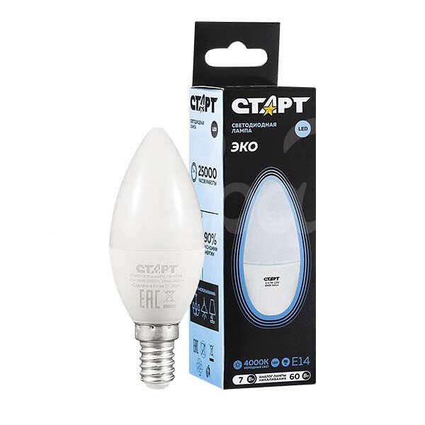 Лампа светодиодная Старт Led Холодный свет 37*100мм 7Вт E14