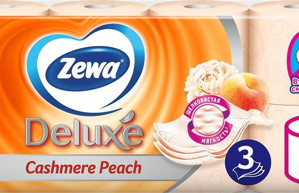 Туалетная бумага Zewa Deluxe Cashmere Peach трехслойная, 8 рулонов 