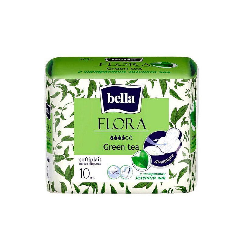 

Прокладки Bella Flora Green Tea с экстрактом зеленого чая 10 шт