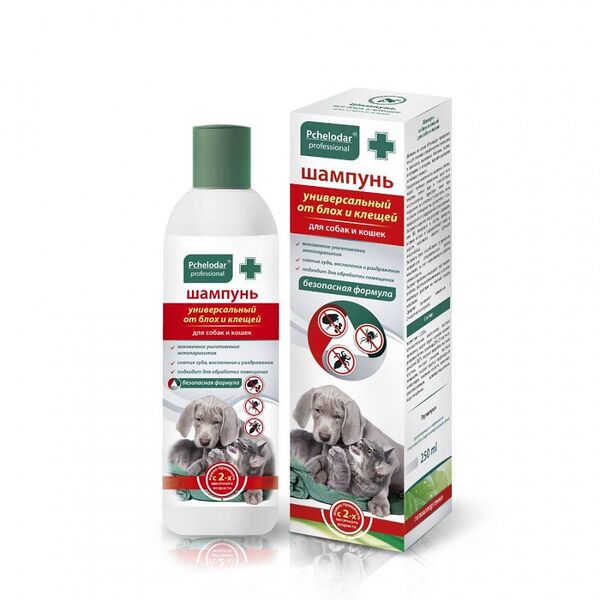 Шампунь для собак и кошек от блох и клещей Pchelodar, универсальный 250мл