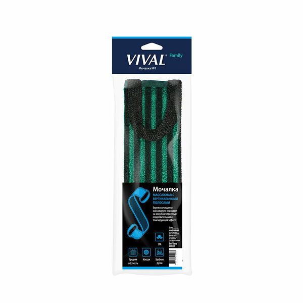 Мочалка для тела Vival Массажная с вертикальными полосами МПВ 39, 1 шт