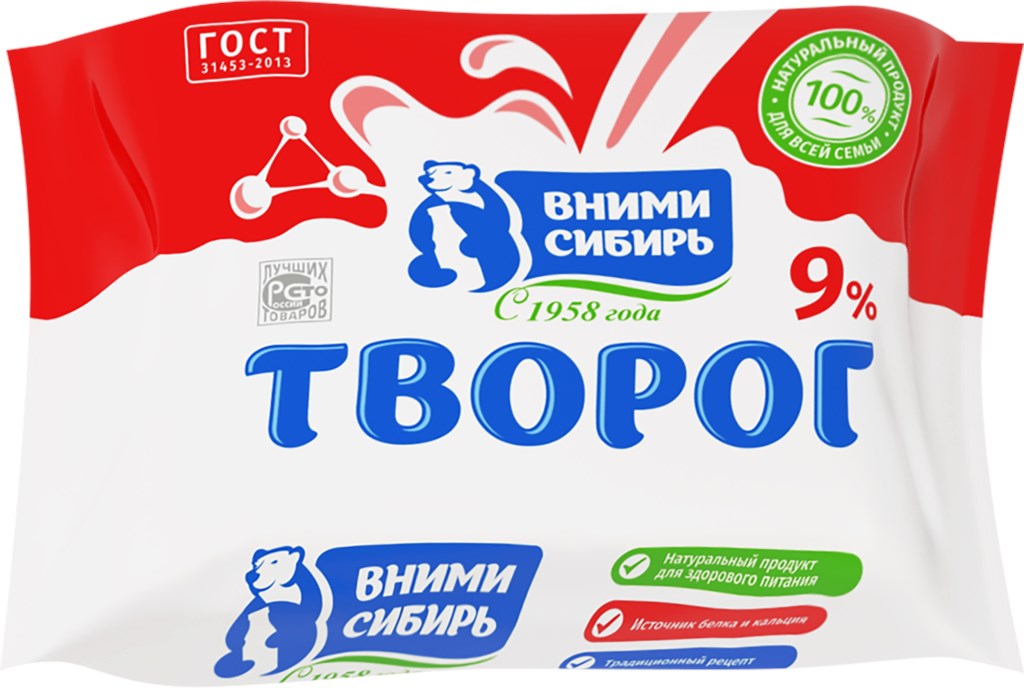 

Творог Вними-Сибирь 9% 200 г