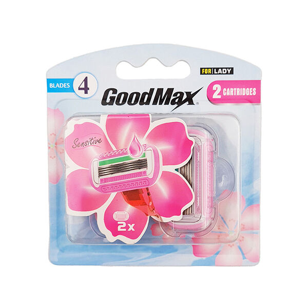 Сменные кассеты для женщин GoodMax для бритья, 4 лезвия  2 шт., арт. SL-8002С