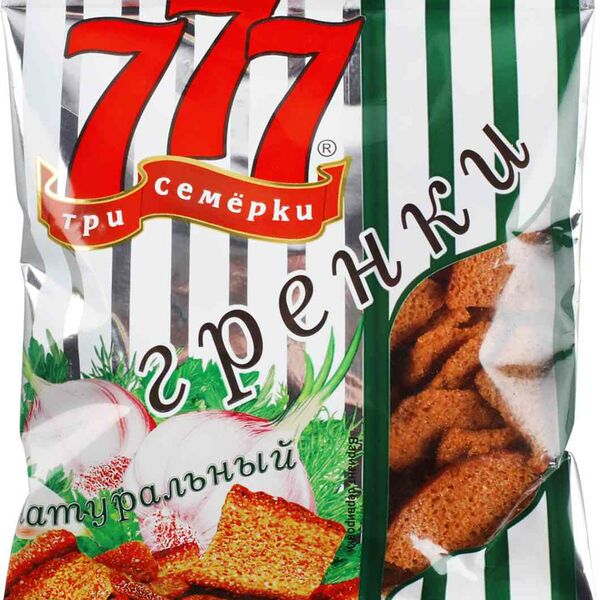 Гренки ржано-пшеничные Три Семёрки с чесноком
