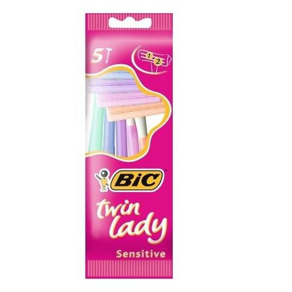 Станок для бритья BIC Twin Lady для чувствительной кожи, женский,однораз., 5шт