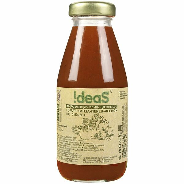 Сок !Deas томатный кинза-перец-чеснок, 300мл