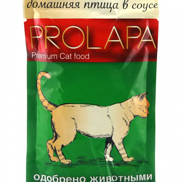 Влажный корм для кошек Prolapa Premium с домашней птицей в соусе 100 г