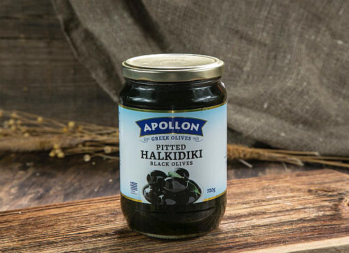 Чёрные оливки Apollon без косточек