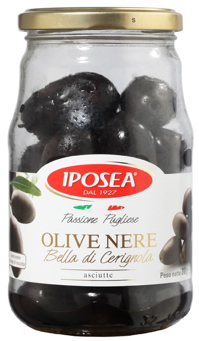 

Оливки черные Iposea Bella Di Cerignola с косточкой без жидкости 310 г