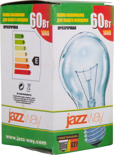 

Лампа накаливания Jazzway A55 60Вт E27, 240V, прозрачная
