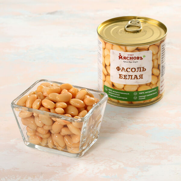 Фасоль натуральная белая консервированная ж/б МясновЪ Буфет