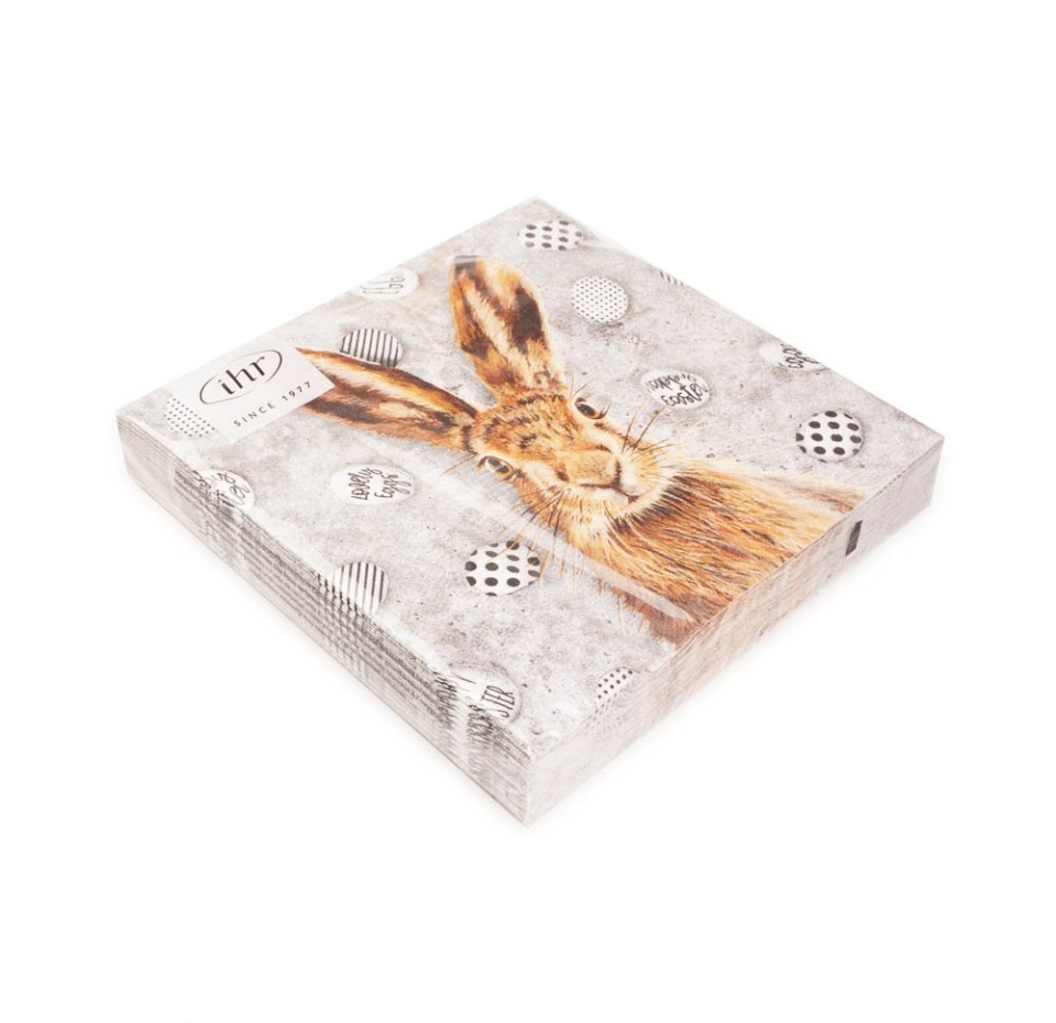 

Салфетки бумажные Oh my Rabbit 33х33см 3-сл серые IHR 1 уп. 20 шт Германия