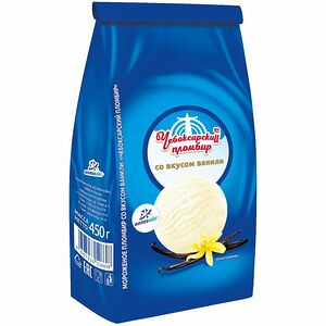 Мороженое ЧЕБОКСАРСКИЙ ПЛОМБИР Ванильное 12%, без змж, пакет, 450г