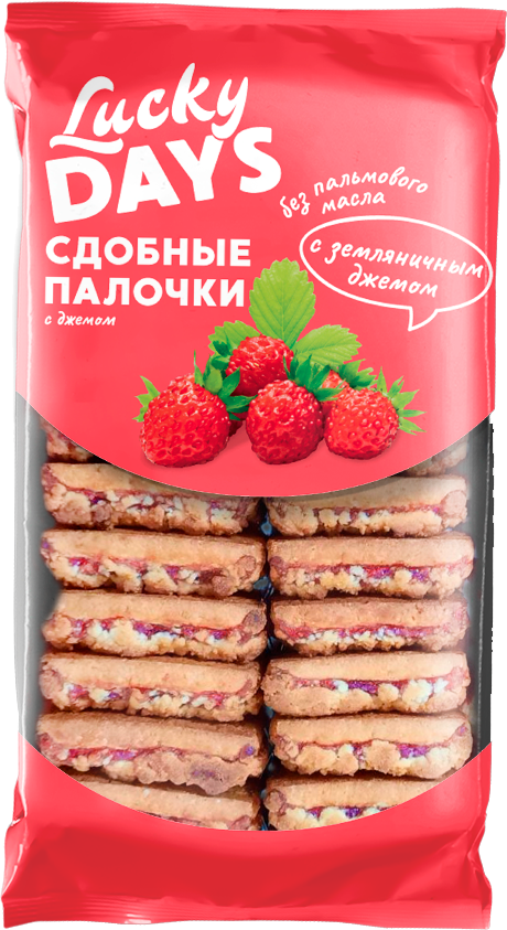 

Сдобные палочки Lucky Days с земляничным джемом