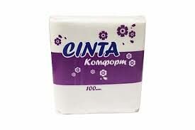 Салфетки бумажные CINTA Комфорт 240х240, 100 шт.