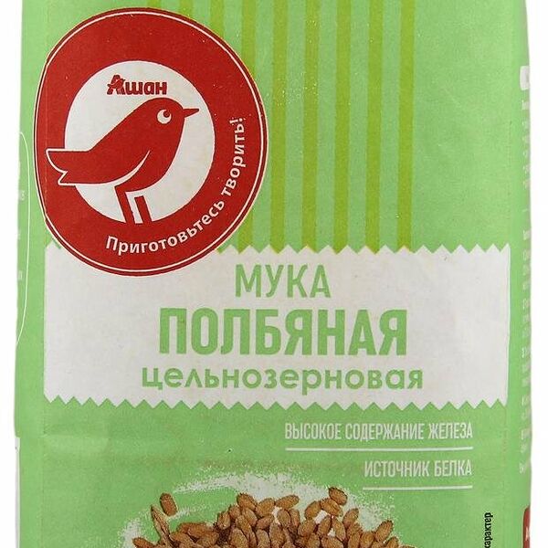 Мука полбяная Ашан Красная птица, 500 г