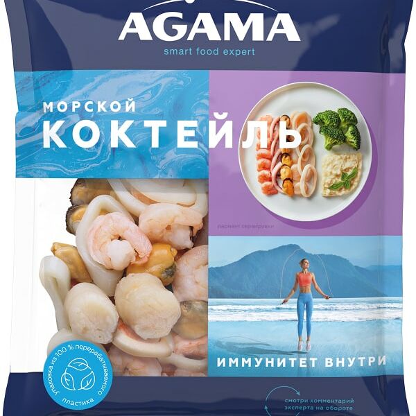 Морской коктейль Agama сыро-мороженый 300г