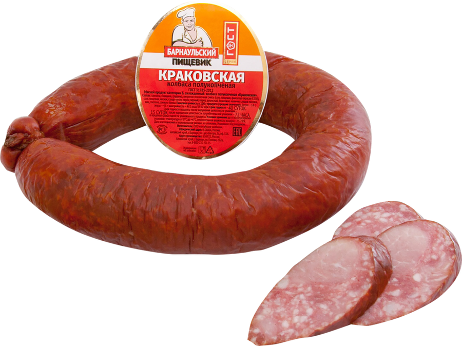 

Колбаса Барнаульский Пищевик Краковская черева катБ п/к МГС вес