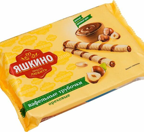 Трубочки Яшкино Ореховые вафельные, 190г