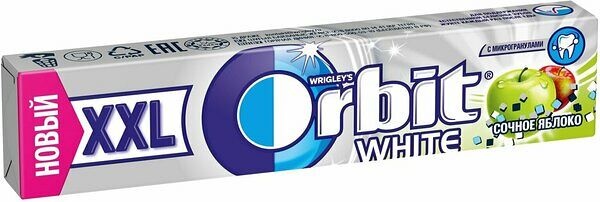 Жевательная резинка Orbit Xxl White Сочное яблоко без сахара 20.4 г