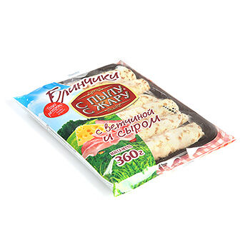 Блинчики С пылу С жару с ветчиной и сыром замороженные (Продукт замороженный)