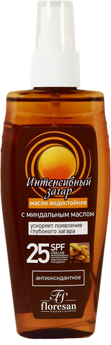 

Масло для тела Floresan Интенсивный загар SPF 25 водостойкое 150 мл