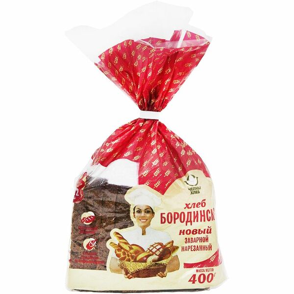 Хлеб ржано-пшеничный Челны-Хлеб Бородинский новый в нарезке